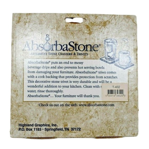 AbsorbaStone Nautical Lighthouse Absorbent Stone Trivet (5.75" x 5.75") New - Picture 2 of 2